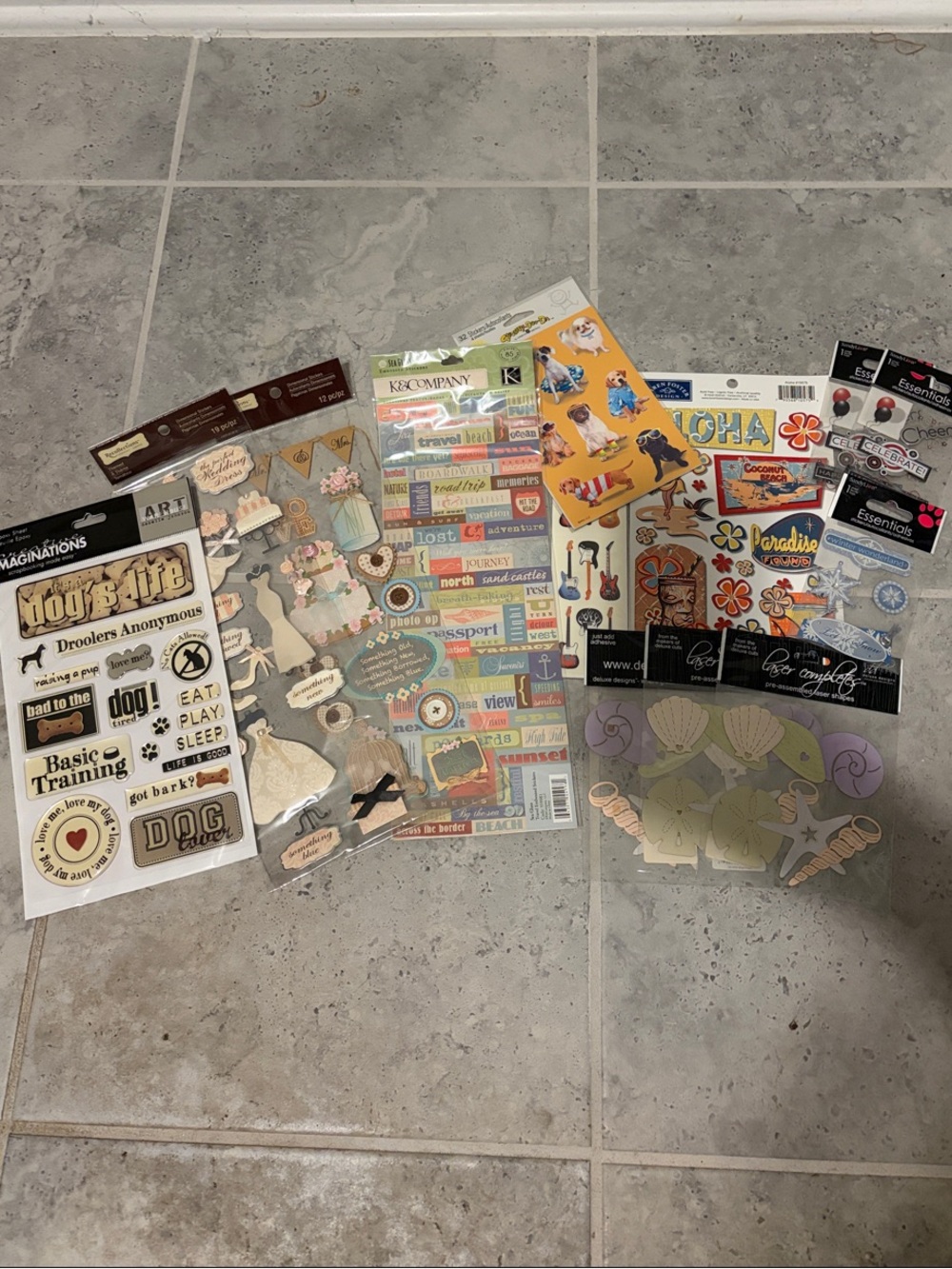 Scrapbooking collection of stickers